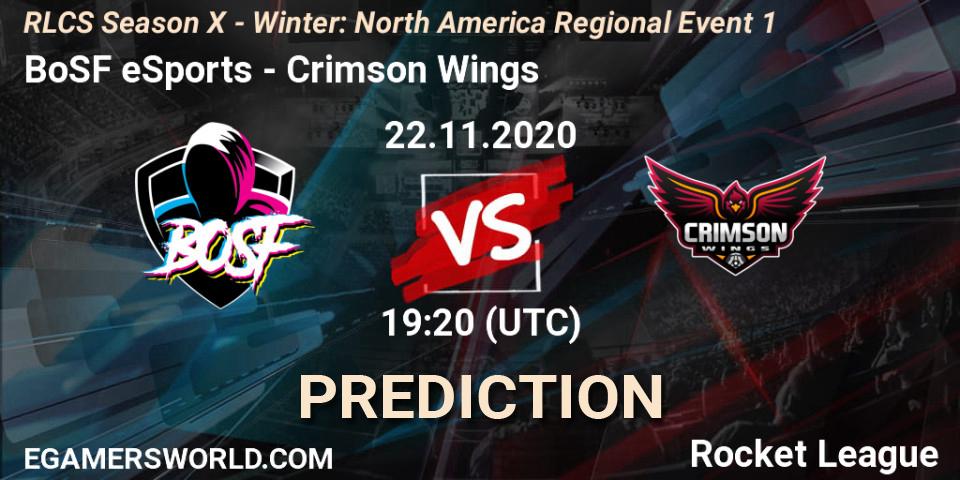 BoSF eSports vs Crimson Wings: Match Prediction. 22.11.2020 at 19:20, Rocket League, RLCS Season X - Winter: North America Regional Event 1
