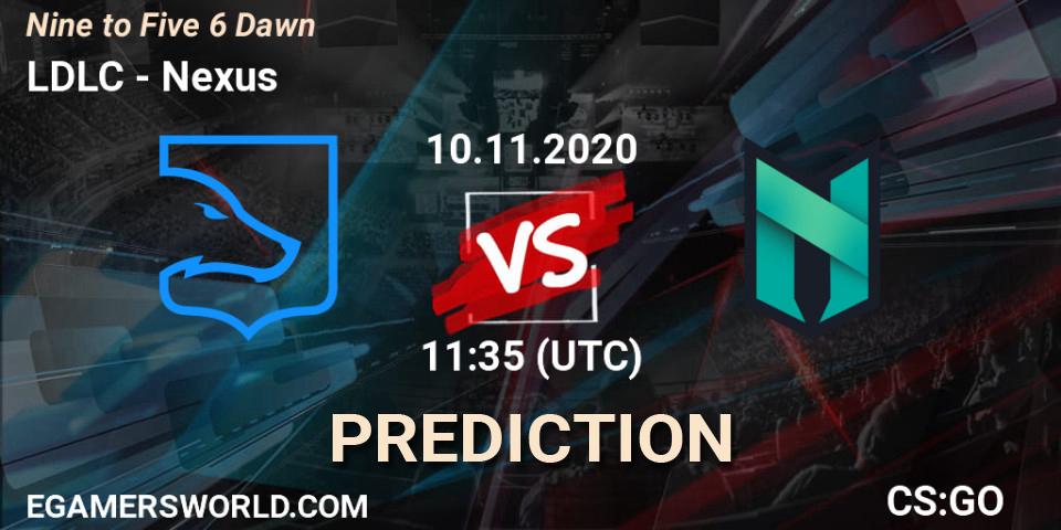 LDLC vs Nexus: Match Prediction. 10.11.2020 at 11:35, Counter-Strike (CS2), Nine to Five 6 Dawn
