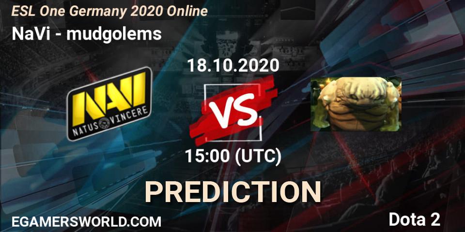NaVi vs mudgolems: Match Prediction. 18.10.2020 at 14:14, Dota 2, ESL One Germany 2020 Online