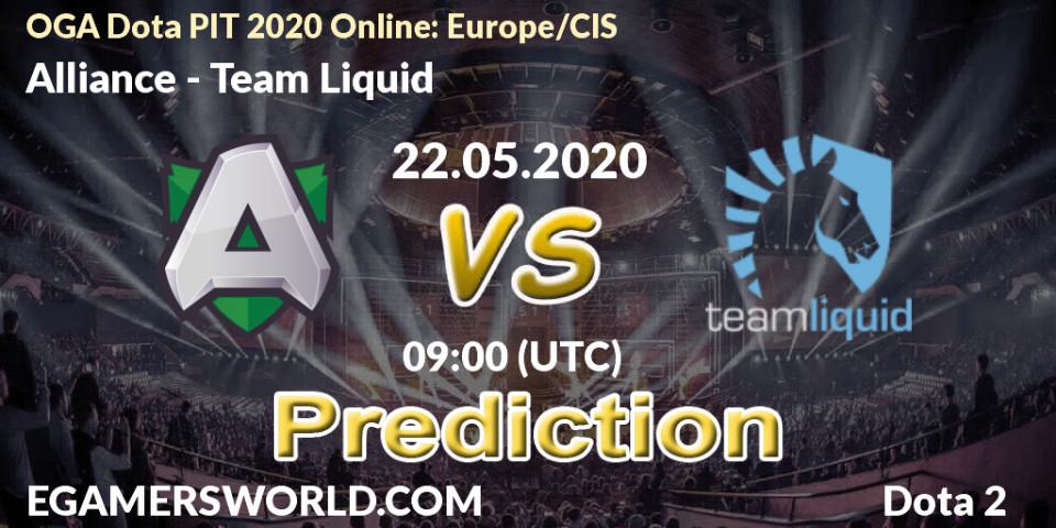 Alliance vs Team Liquid: Match Prediction. 22.05.20, Dota 2, OGA Dota PIT 2020 Online: Europe/CIS