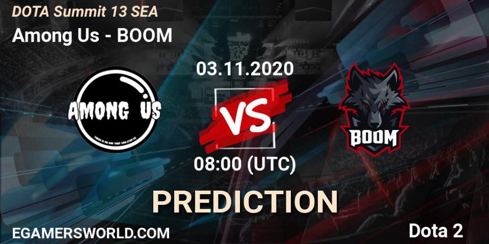 Among Us vs BOOM: Match Prediction. 03.11.2020 at 08:00, Dota 2, DOTA Summit 13: SEA