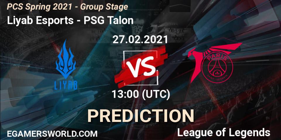 Liyab Esports vs PSG Talon: Match Prediction. 27.02.2021 at 14:00, LoL, PCS Spring 2021 - Group Stage