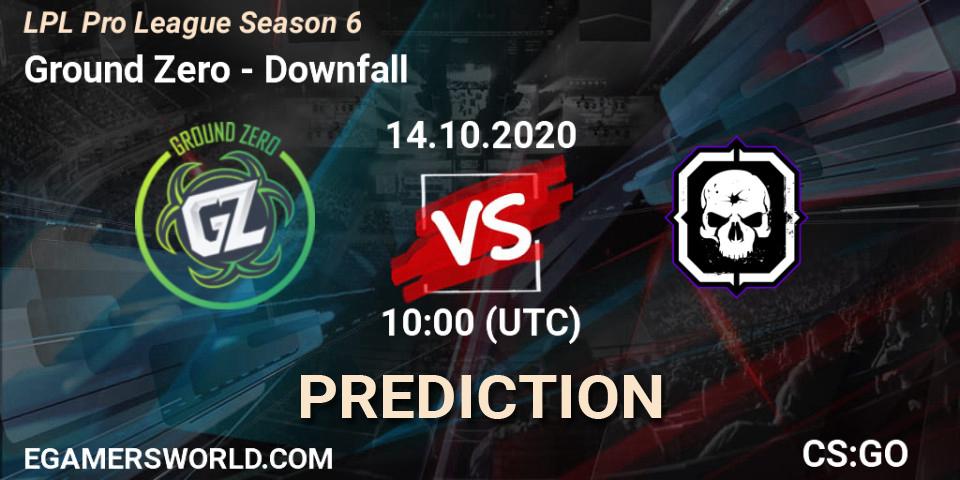 Ground Zero vs Downfall: Match Prediction. 14.10.2020 at 10:45, Counter-Strike (CS2), LPL Pro League Season 6