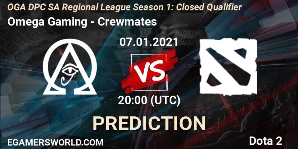Omega Gaming vs Crewmates: Match Prediction. 07.01.2021 at 20:00, Dota 2, DPC 2021: Season 1 - South America Closed Qualifier