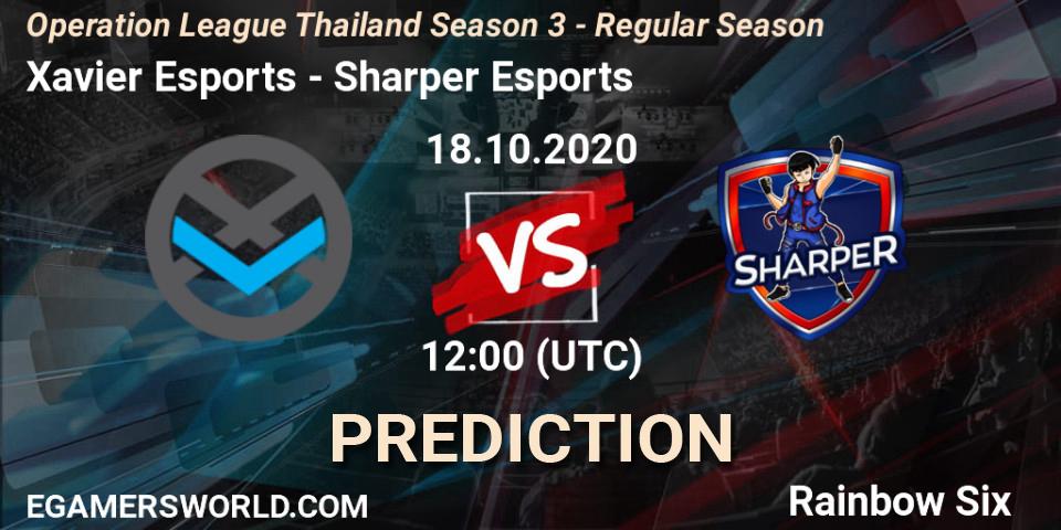 Xavier Esports vs Sharper Esports: Match Prediction. 18.10.2020 at 12:00, Rainbow Six, Operation League Thailand Season 3 - Regular Season
