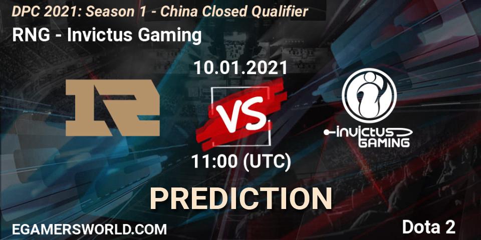 RNG vs Invictus Gaming: Match Prediction. 10.01.21, Dota 2, DPC 2021: Season 1 - China Closed Qualifier