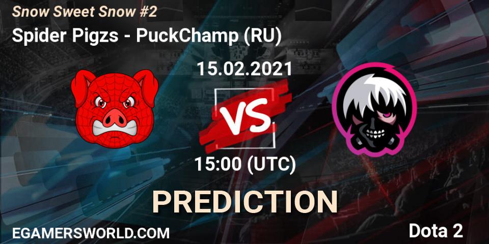 Spider Pigzs vs PuckChamp (RU): Match Prediction. 15.02.2021 at 15:00, Dota 2, Snow Sweet Snow #2