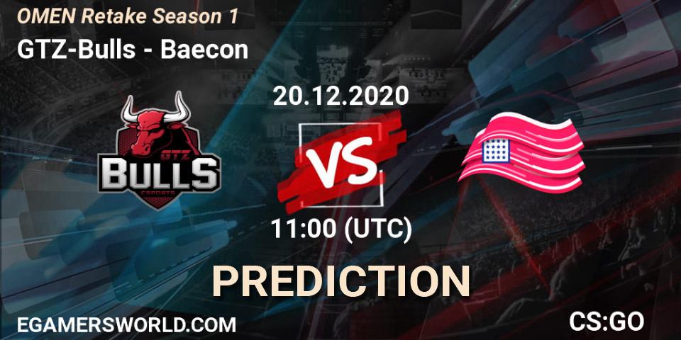GTZ-Bulls vs Baecon: Match Prediction. 20.12.2020 at 11:00, Counter-Strike (CS2), OMEN Retake Season 1