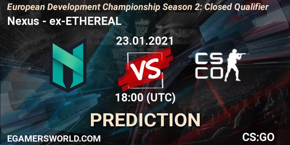 Nexus vs ex-ETHEREAL: Match Prediction. 23.01.2021 at 20:00, Counter-Strike (CS2), European Development Championship Season 2: Closed Qualifier