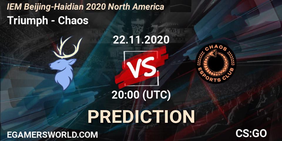 Triumph vs Chaos: Match Prediction. 22.11.20, CS2 (CS:GO), IEM Beijing-Haidian 2020 North America