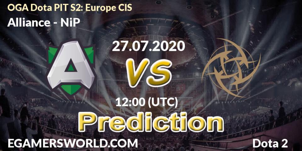 Alliance vs NiP: Match Prediction. 27.07.20, Dota 2, OGA Dota PIT Season 2: Europe/CIS