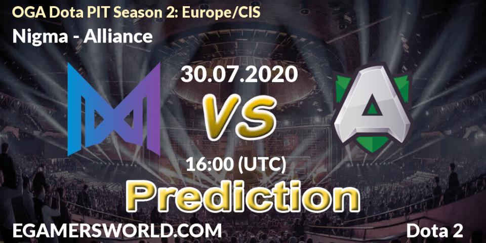 Nigma vs Alliance: Match Prediction. 30.07.20, Dota 2, OGA Dota PIT Season 2: Europe/CIS