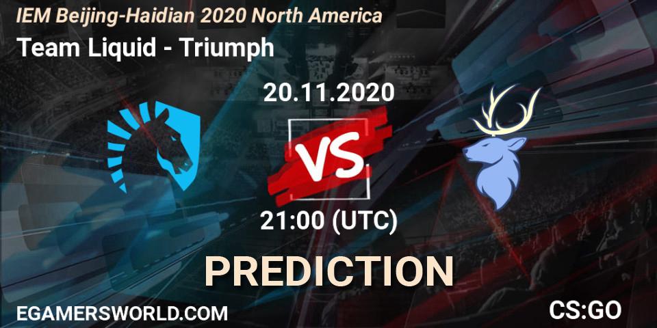 Team Liquid vs Triumph: Match Prediction. 20.11.2020 at 21:30, Counter-Strike (CS2), IEM Beijing-Haidian 2020 North America