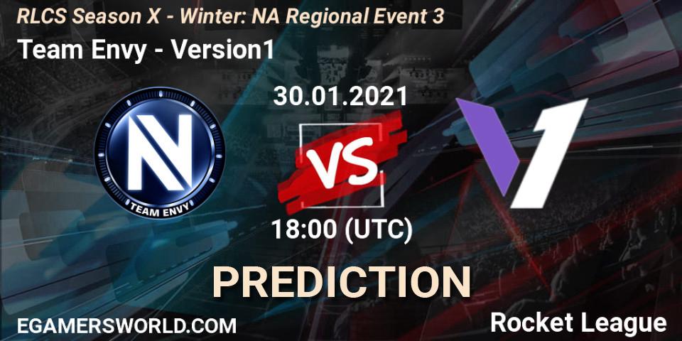 Team Envy vs Version1: Match Prediction. 30.01.2021 at 18:00, Rocket League, RLCS Season X - Winter: NA Regional Event 3