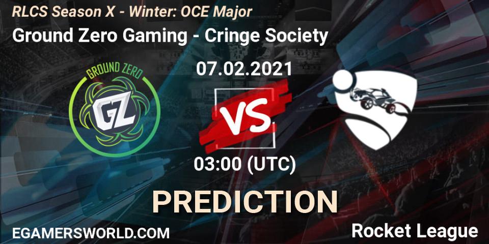 Ground Zero Gaming vs Cringe Society: Match Prediction. 07.02.2021 at 03:00, Rocket League, RLCS Season X - Winter: OCE Major