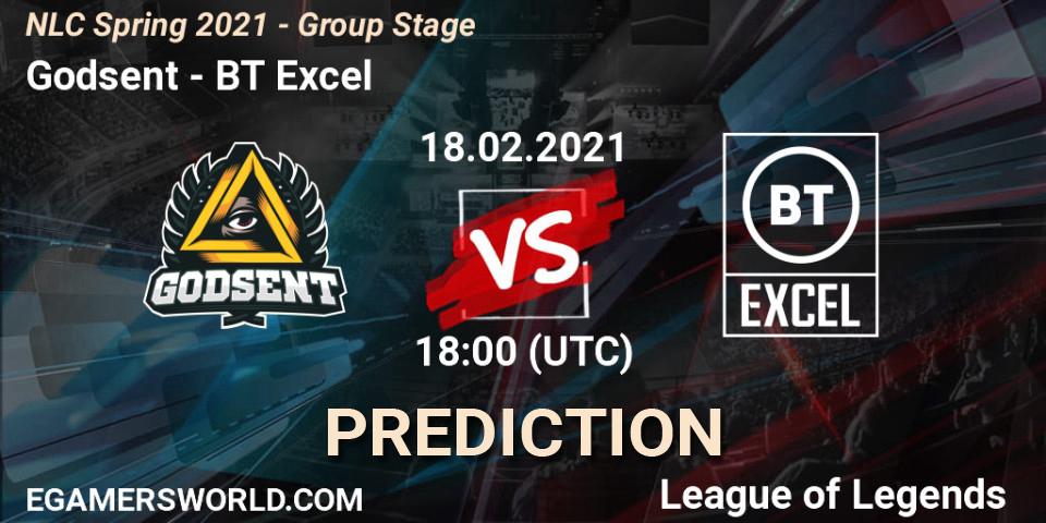Godsent vs BT Excel: Match Prediction. 18.02.2021 at 18:00, LoL, NLC Spring 2021 - Group Stage
