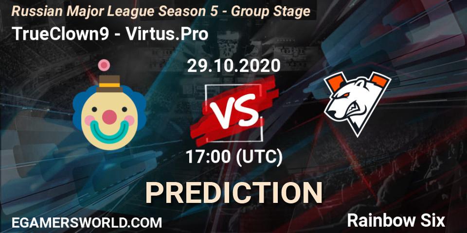 TrueClown9 vs Virtus.Pro: Match Prediction. 29.10.2020 at 17:00, Rainbow Six, Russian Major League Season 5 - Group Stage