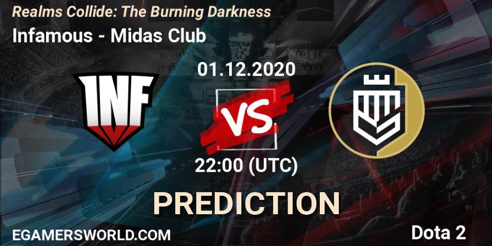 Infamous vs Midas Club: Match Prediction. 01.12.2020 at 22:20, Dota 2, Realms Collide: The Burning Darkness