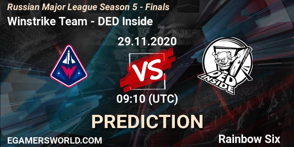 Winstrike Team vs DED Inside: Match Prediction. 29.11.20, Rainbow Six, Russian Major League Season 5 - Finals