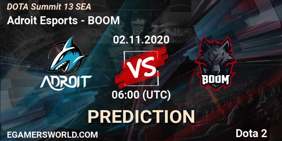 Adroit Esports vs BOOM: Match Prediction. 02.11.2020 at 08:07, Dota 2, DOTA Summit 13: SEA