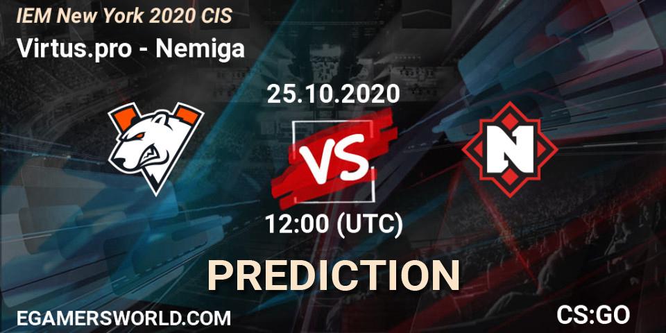 Virtus.pro vs Nemiga: Match Prediction. 25.10.2020 at 12:00, Counter-Strike (CS2), IEM New York 2020 CIS