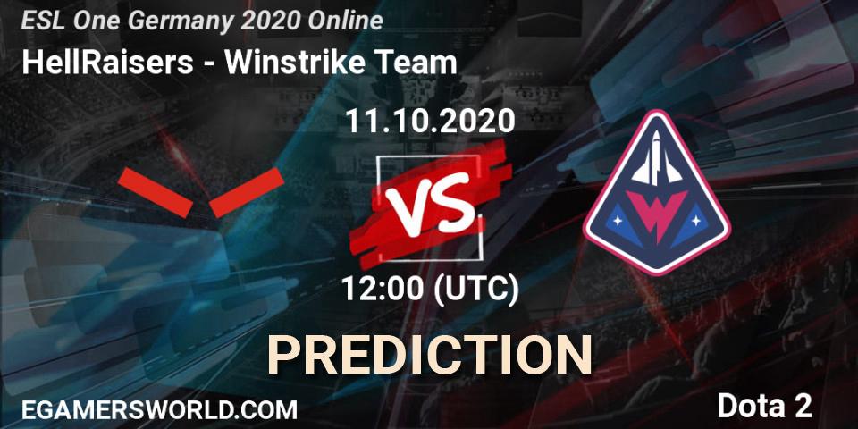 HellRaisers vs Winstrike Team: Match Prediction. 11.10.2020 at 12:02, Dota 2, ESL One Germany 2020 Online