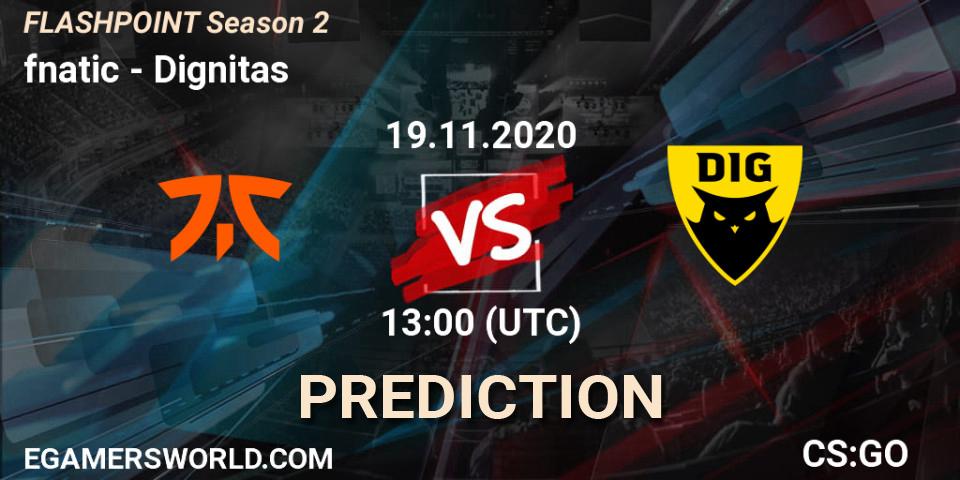 fnatic vs Dignitas: Match Prediction. 19.11.20, CS2 (CS:GO), Flashpoint Season 2