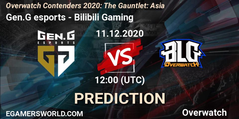 Gen.G esports vs Bilibili Gaming: Match Prediction. 14.12.20, Overwatch, Overwatch Contenders 2020: The Gauntlet: Asia