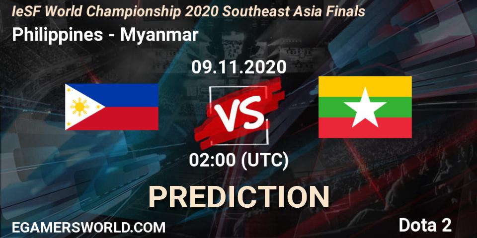 Philippines vs Myanmar: Match Prediction. 09.11.20, Dota 2, IeSF World Championship 2020 Southeast Asia Finals