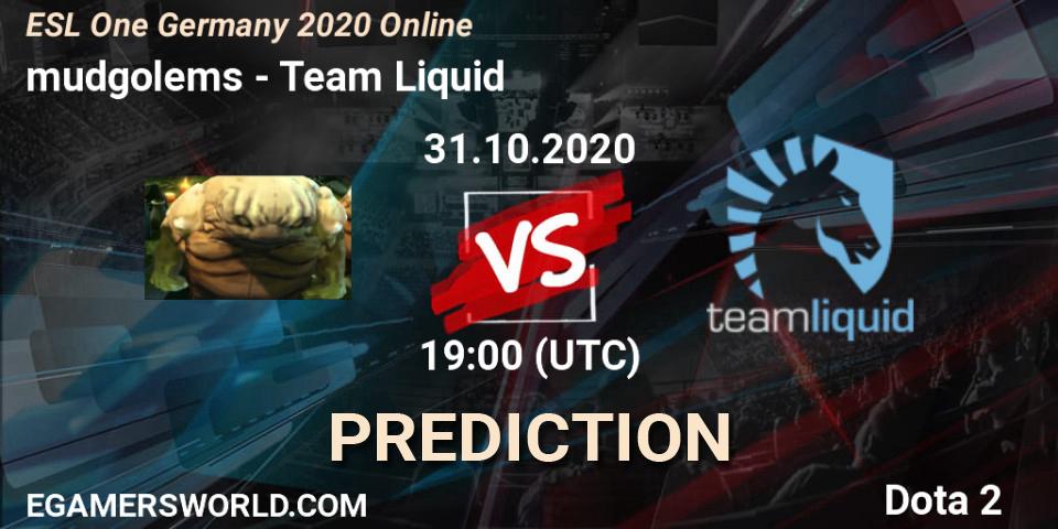 mudgolems vs Team Liquid: Match Prediction. 31.10.2020 at 19:00, Dota 2, ESL One Germany 2020 Online