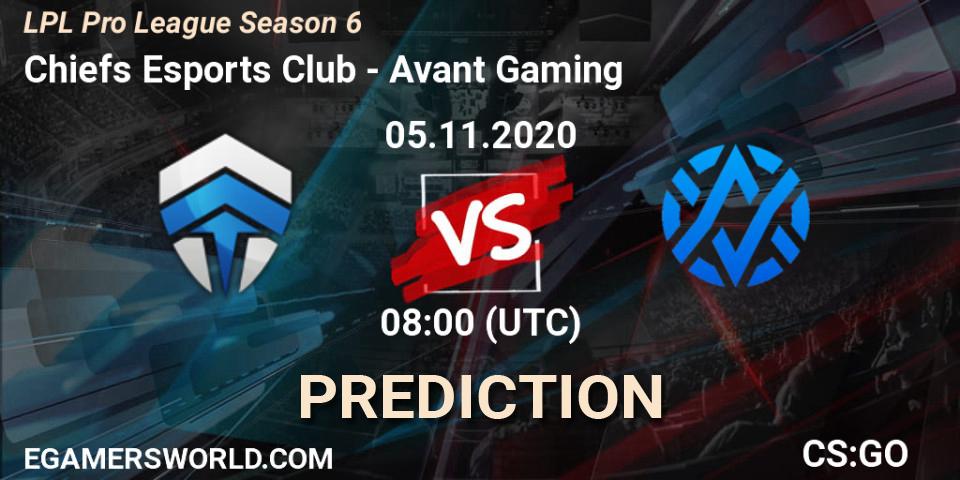 Chiefs Esports Club vs Avant Gaming: Match Prediction. 05.11.20, CS2 (CS:GO), LPL Pro League Season 6