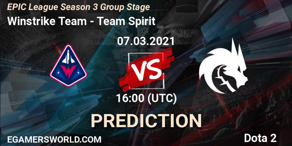 Winstrike Team vs Team Spirit: Match Prediction. 07.03.21, Dota 2, EPIC League Season 3 Group Stage