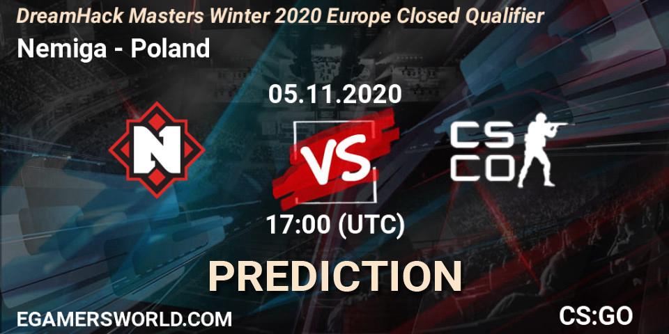 Nemiga vs Poland: Match Prediction. 05.11.2020 at 17:00, Counter-Strike (CS2), DreamHack Masters Winter 2020 Europe Closed Qualifier