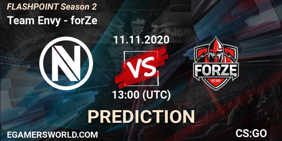 Team Envy vs forZe: Match Prediction. 10.11.20, CS2 (CS:GO), Flashpoint Season 2