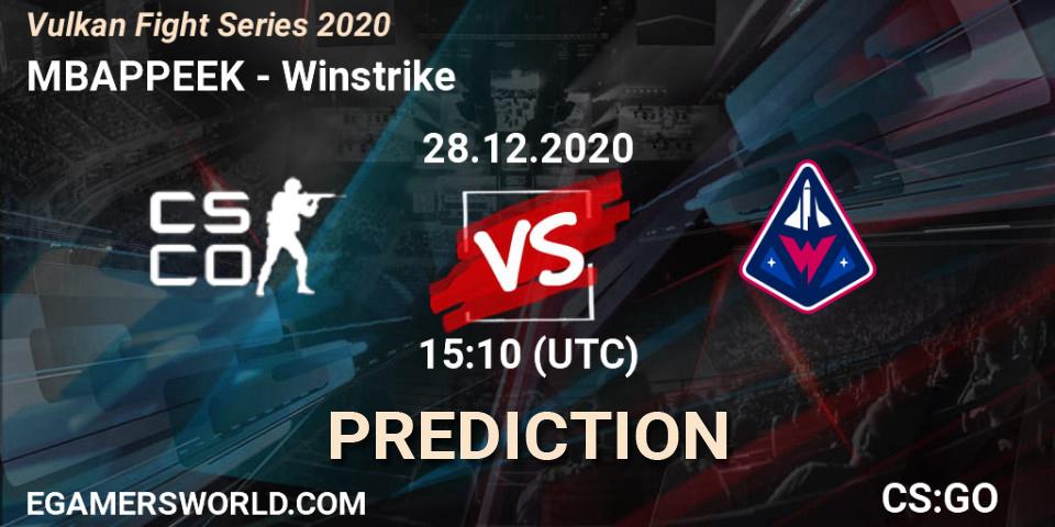 MBAPPEEK vs Winstrike: Match Prediction. 28.12.2020 at 15:55, Counter-Strike (CS2), Vulkan Fight Series 2020