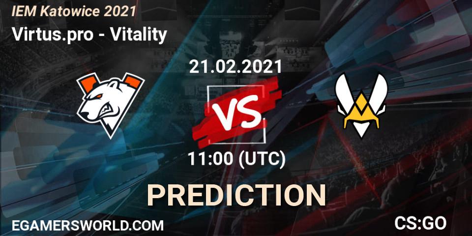 Virtus.pro vs Vitality: Match Prediction. 21.02.2021 at 11:00, Counter-Strike (CS2), IEM Katowice 2021