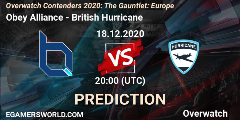 Obey Alliance vs British Hurricane: Match Prediction. 18.12.2020 at 21:00, Overwatch, Overwatch Contenders 2020: The Gauntlet: Europe