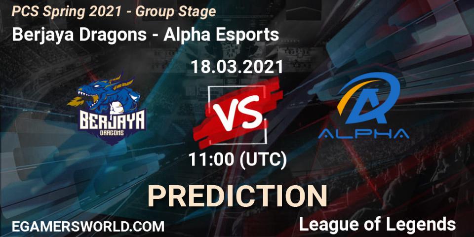 Berjaya Dragons vs Alpha Esports: Match Prediction. 18.03.2021 at 11:00, LoL, PCS Spring 2021 - Group Stage