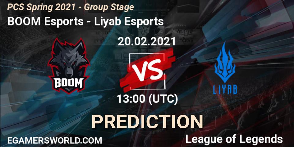 BOOM Esports vs Liyab Esports: Match Prediction. 20.02.2021 at 13:00, LoL, PCS Spring 2021 - Group Stage