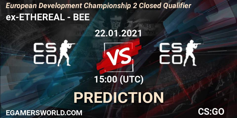 ex-ETHEREAL vs BEE: Match Prediction. 22.01.2021 at 15:00, Counter-Strike (CS2), European Development Championship Season 2: Closed Qualifier