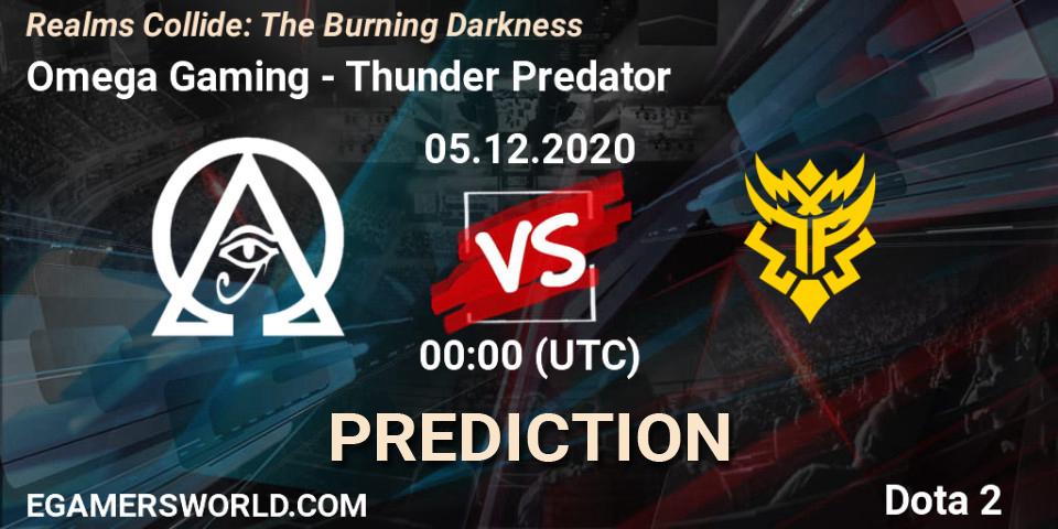 Omega Gaming vs Thunder Predator: Match Prediction. 05.12.2020 at 00:28, Dota 2, Realms Collide: The Burning Darkness