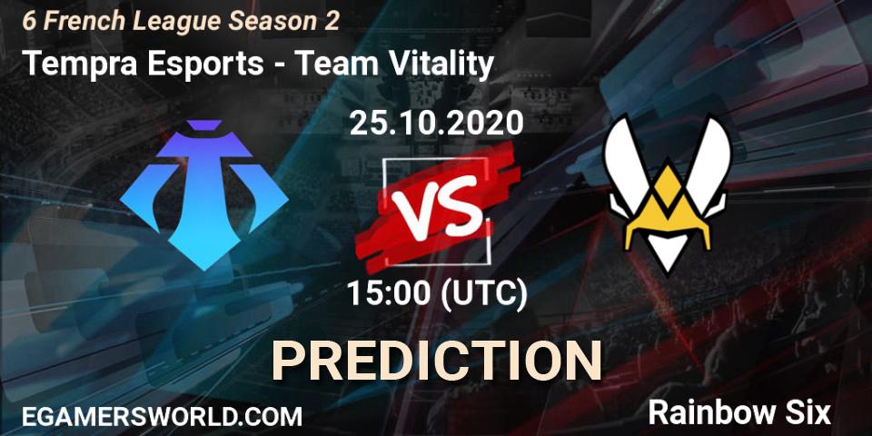 Tempra Esports vs Team Vitality: Match Prediction. 25.10.2020 at 15:00, Rainbow Six, 6 French League Season 2 