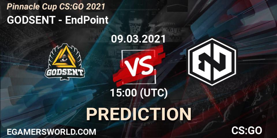 GODSENT vs EndPoint: Match Prediction. 09.03.21, CS2 (CS:GO), Pinnacle Cup #1