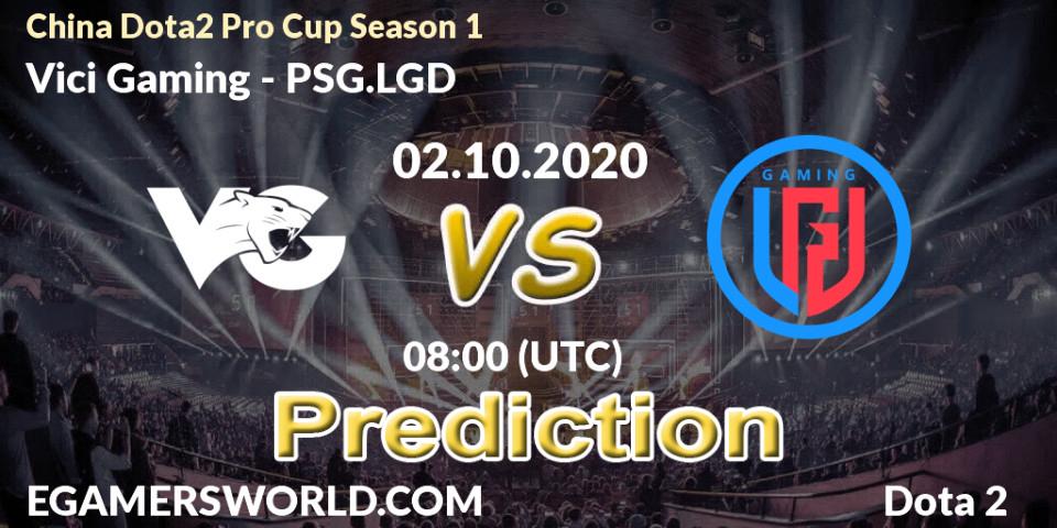 Vici Gaming vs PSG.LGD: Match Prediction. 02.10.20, Dota 2, China Dota2 Pro Cup Season 1