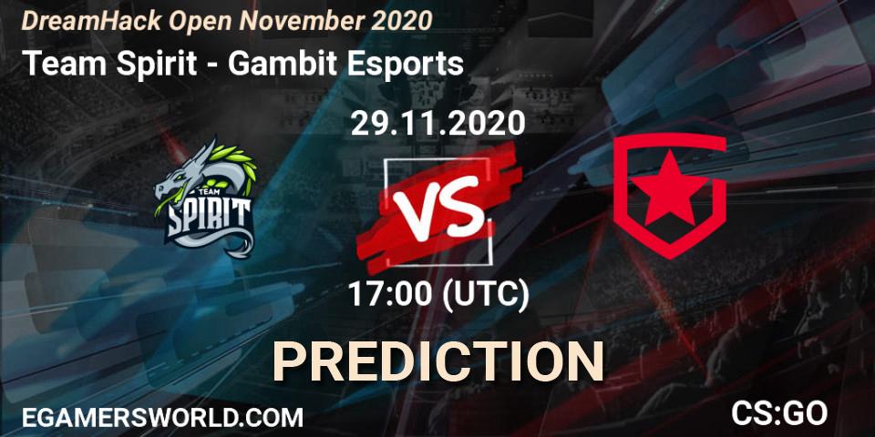 Team Spirit vs Gambit Esports: Match Prediction. 29.11.2020 at 17:00, Counter-Strike (CS2), DreamHack Open November 2020