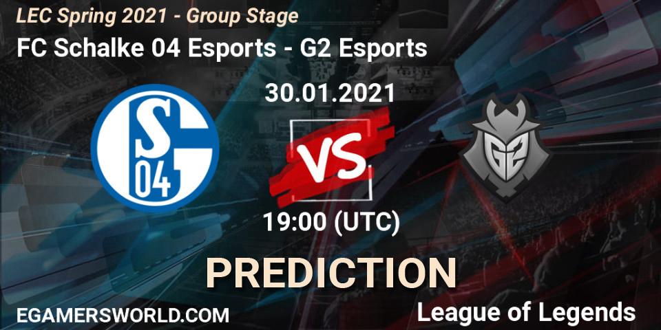 FC Schalke 04 Esports vs G2 Esports: Match Prediction. 30.01.21, LoL, LEC Spring 2021 - Group Stage