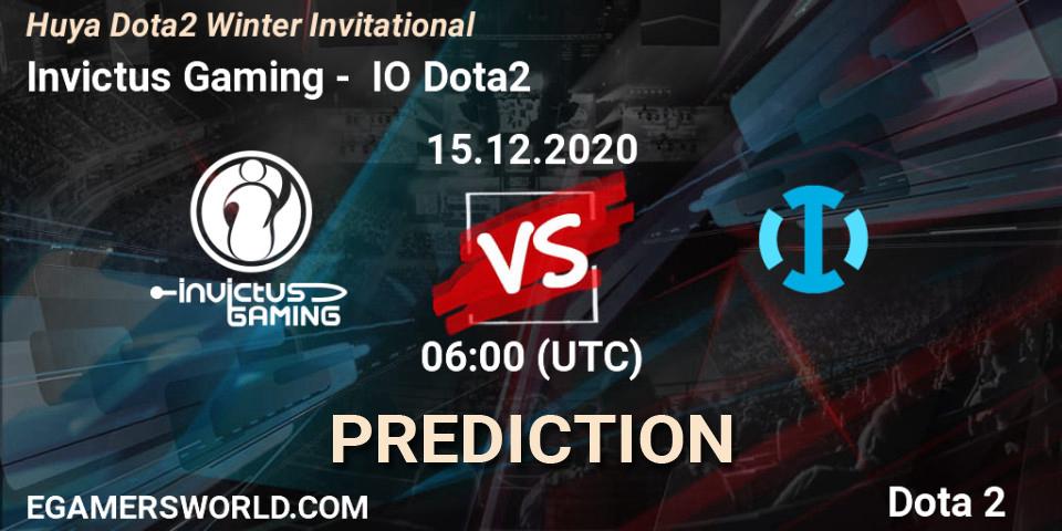 Invictus Gaming vs IO Dota2: Match Prediction. 20.12.2020 at 09:10, Dota 2, Huya Dota2 Winter Invitational