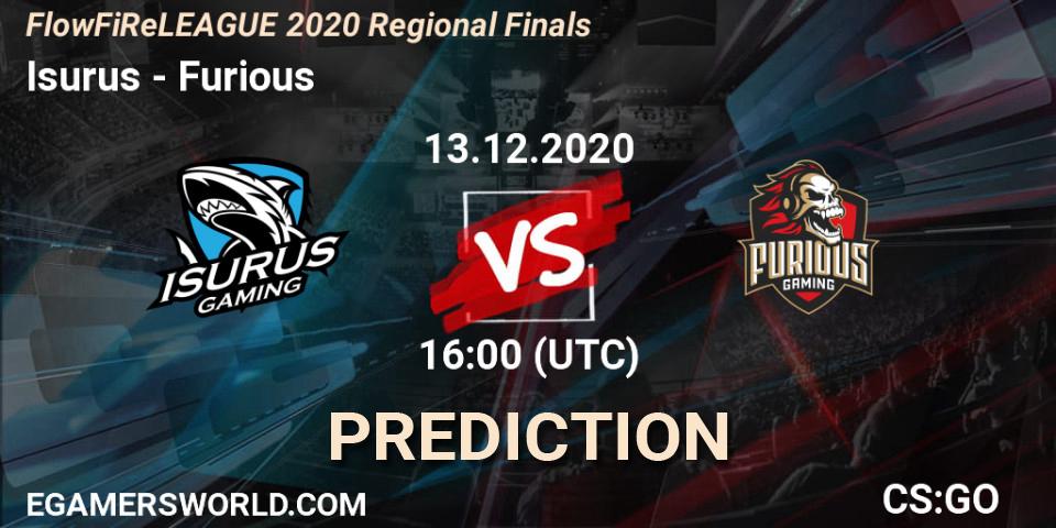 Isurus vs Furious: Match Prediction. 13.12.2020 at 16:00, Counter-Strike (CS2), FlowFiReLEAGUE 2020 Regional Finals