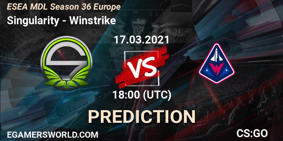 Singularity vs Winstrike: Match Prediction. 17.03.21, CS2 (CS:GO), MDL ESEA Season 36: Europe - Premier division