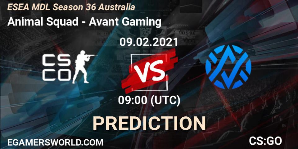 Animal Squad vs Avant Gaming: Match Prediction. 09.02.21, CS2 (CS:GO), MDL ESEA Season 36: Australia - Premier Division